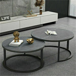 Round Nesting Coffee Table Set – Sintered Stone