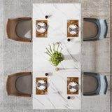 Modern Faux Marble Dining Table in White