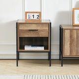Rustic Wood Bedside Table