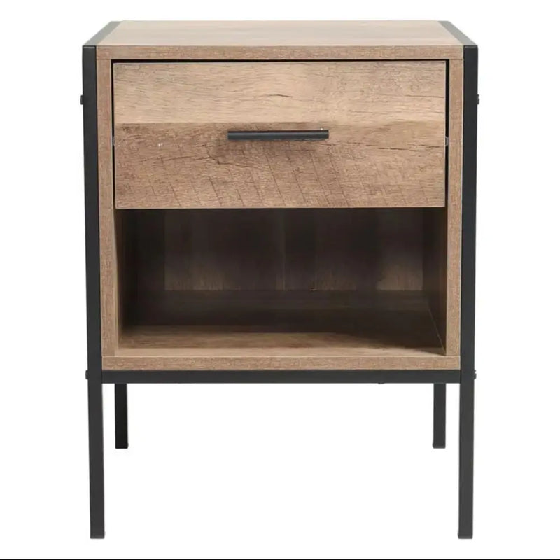 Rustic Wood Bedside Table