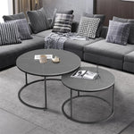 Round Nesting Coffee Table Set – Sintered Stone