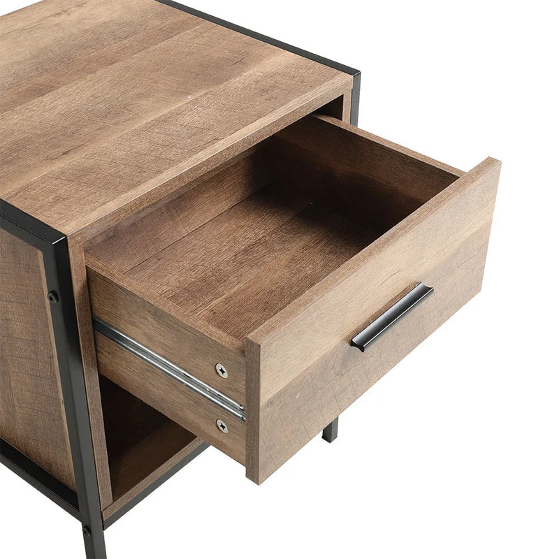 Rustic Wood Bedside Table