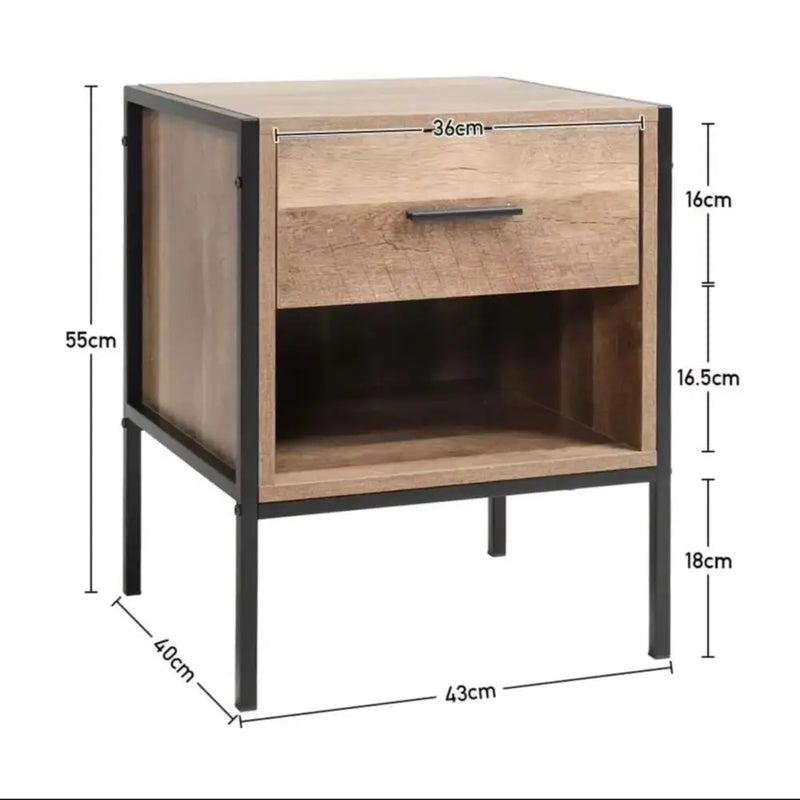 Rustic Wood Bedside Table