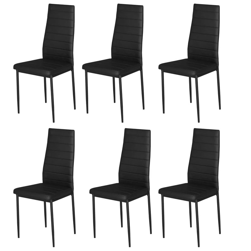 Black Faux Leather Dining Chairs Set of 6