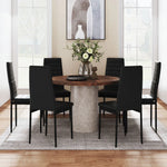 Black Faux Leather Dining Chairs Set of 6