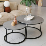 Round Nesting Coffee Table Set – Sintered Stone