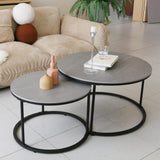 Round Nesting Coffee Table Set – Sintered Stone