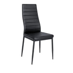 Black Faux Leather Dining Chairs Set of 6