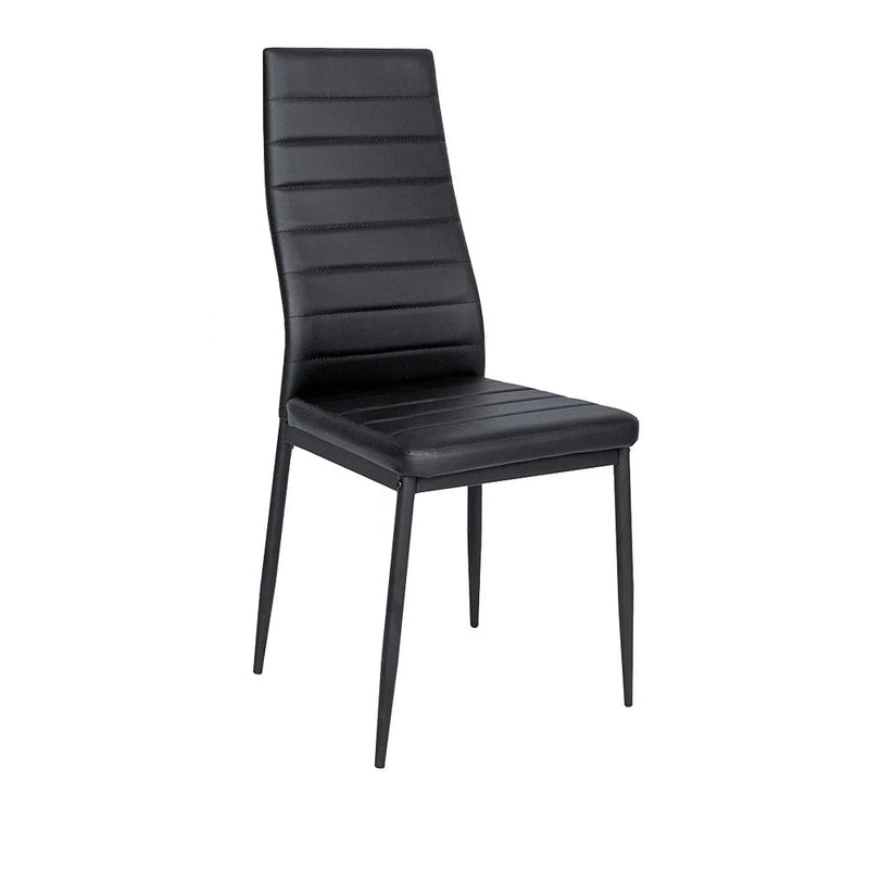 Black Faux Leather Dining Chairs Set of 6