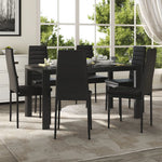 Black Faux Leather Dining Chairs Set of 6