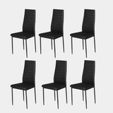 Black Faux Leather Dining Chairs Set of 6